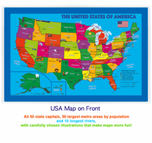 Load image into Gallery viewer, Children's US and Europe-Centered World Desk Map