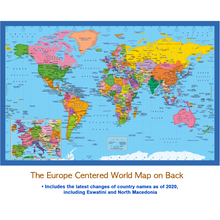 Load image into Gallery viewer, World Wall Map Posters 2-Side Laminated 27 x 18 inches