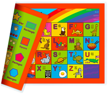 Load image into Gallery viewer, Alphabet, Colors and Numbers, Shapes 4-in-1 Placemat