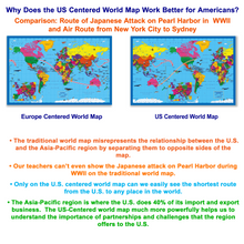 Load image into Gallery viewer, Children's US and US-Centered World Desk Map