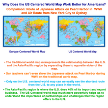 Load image into Gallery viewer, US and US-Centered World Desk Map