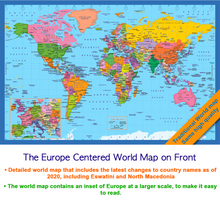 Load image into Gallery viewer, US and Europe-Centered World Desk Map