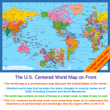 Load image into Gallery viewer, US and US-Centered World Desk Map
