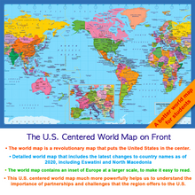 Load image into Gallery viewer, US and US-Centered World Desk Map
